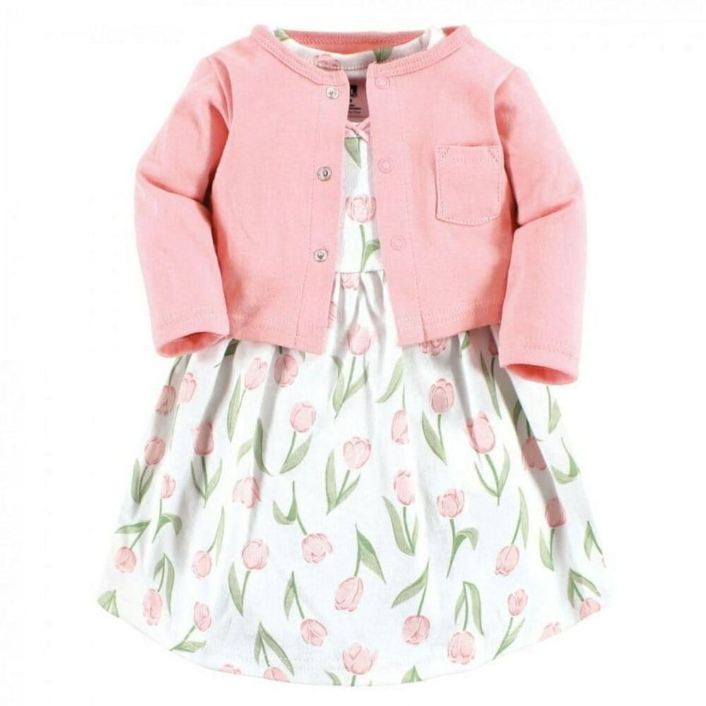 Hudson Toddler Pink Tulip Dress Cardigan Set NWT Girl 24M